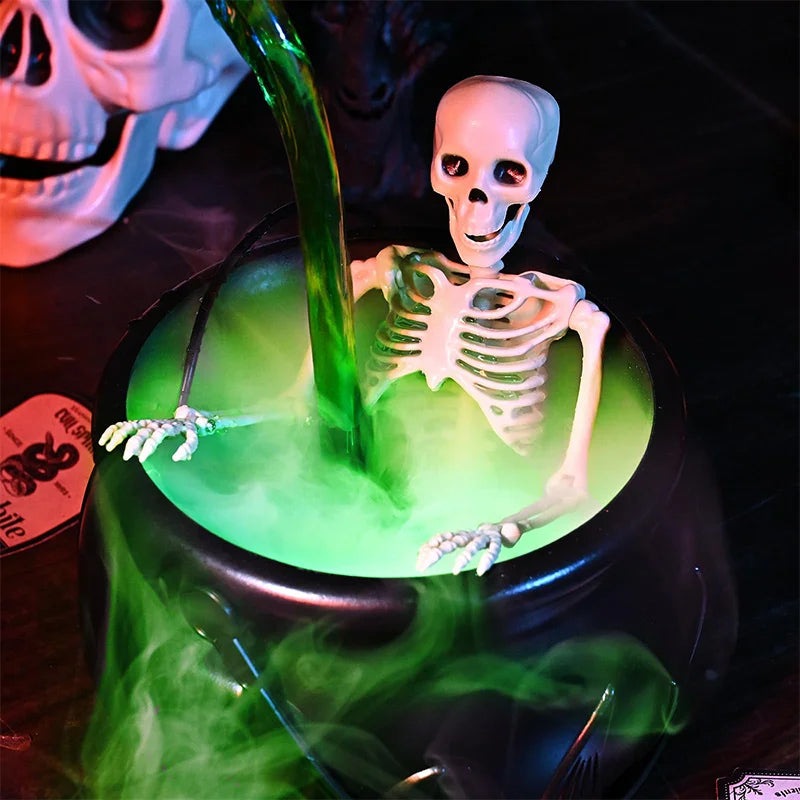 Halloween Witch Cauldron With LED Light Fog Mist Maker